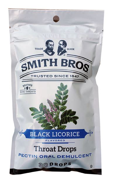 Smith Brothers Black Licorice Throat Drops Bag Of 30 Drops Smith