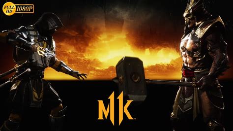 Mortal Kombat 11 Scorpion Vs Shao Kahn Gameplay 1080p Hd Youtube