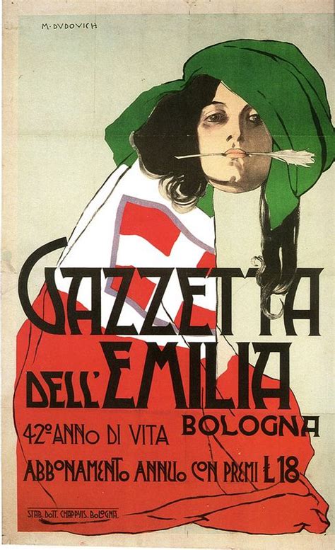 Manifesto Marcello Dudovich Gazzetta Dell Emilia Vintage