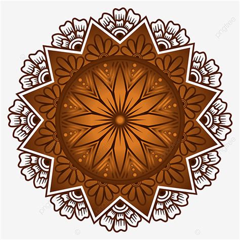 Hand Drawn Ornaments Vector Art Png Coffee Color Mandala Vector