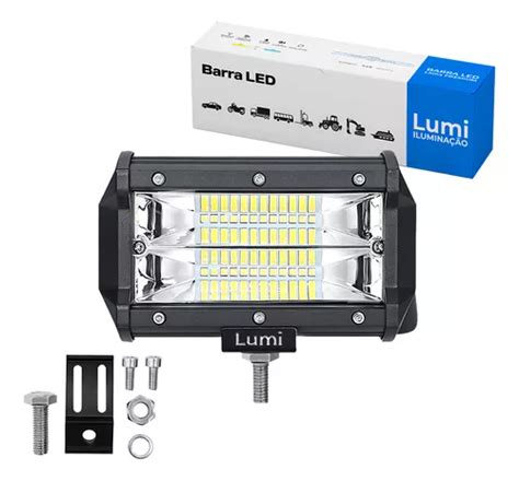 Par Refletor Holofote Luminaria Farol 72w Barra Cor Da Carcaça Preto