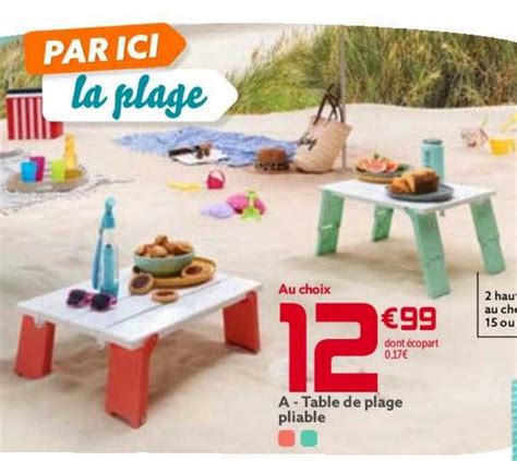 Promo Table De Plage Pliable Chez Gifi Icatalogue Fr