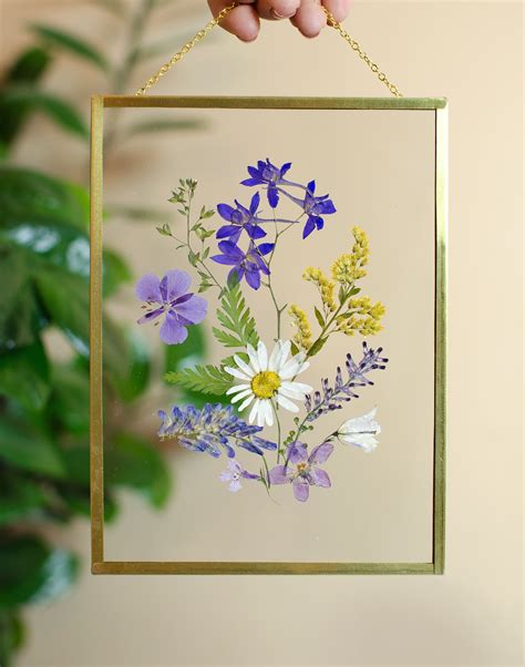 Pressed Flower Frame Framed Pressed Flowers Floating Frame Dried Flower Frame Double Glass