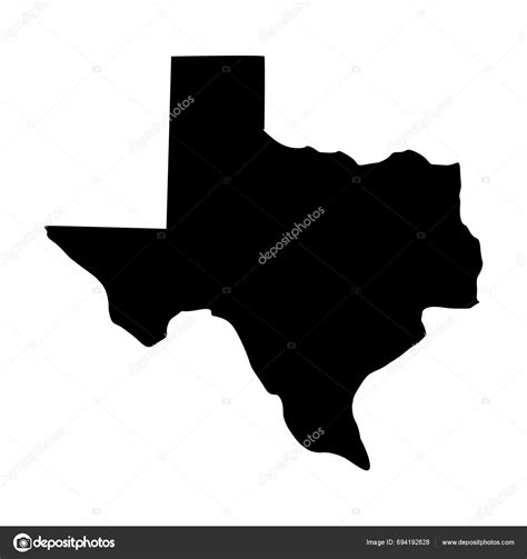 Texas Map Isolated White Background Texas State United States Stock ...