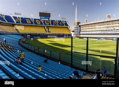 Interior of La Bombonera soccer stadium (Boca Juniors) in La Boca area ...