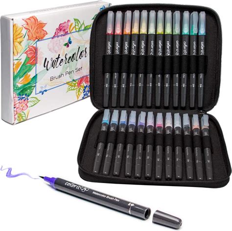 Colorit Refillable Watercolor Brush Pens Set Vibrant Colors With