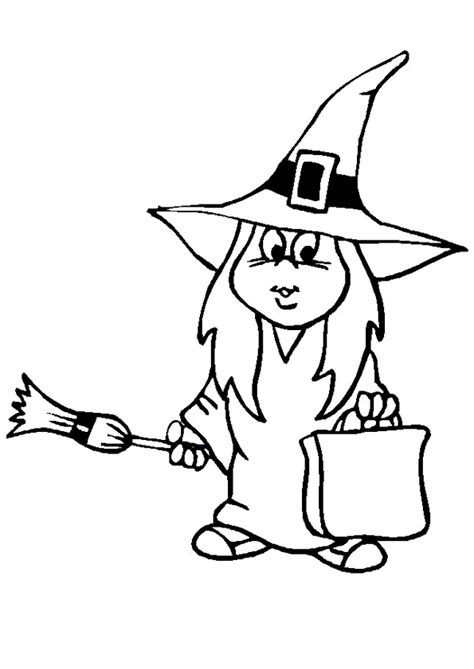 Coloriage Halloween Sorciere Enfant Sur Hugolescargot