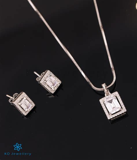 Silver Pendant Set Buy Silver Jewellery Online — Ko Jewellery