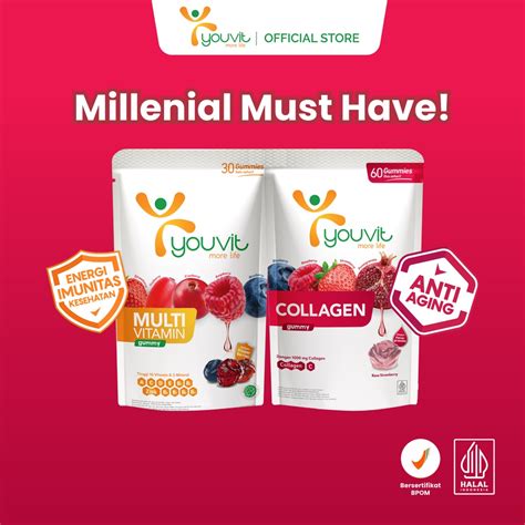 Jual Millenial Must Have Youvit Collagen Dan Multivitamin Dewasa 30