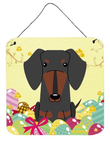 Carolines Treasures Bb Ds Easter Eggs Dachshund Black Tan Wall Or