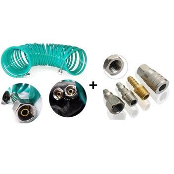 Kit Mangueira Ar Espiral M Npt Conectores Engate R Pido Stels