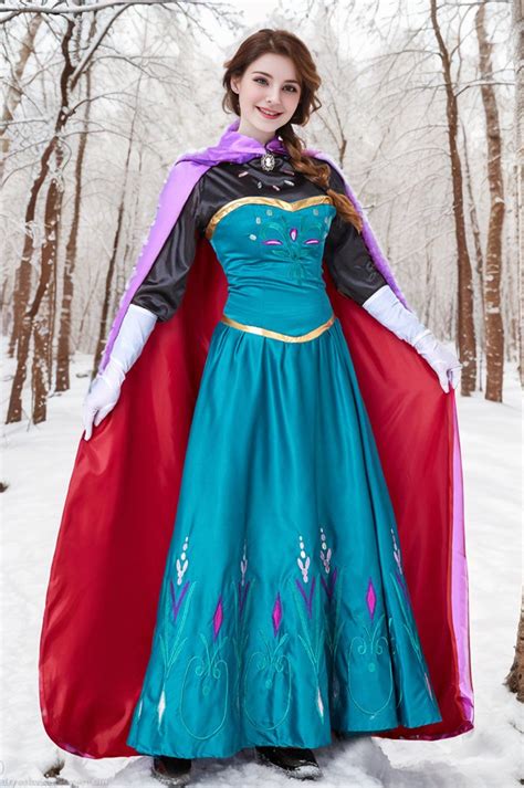 Adult Women Frozen Princess Queen Elsa Costume Cosplay Dress With Wig Detached Cloak Elsa