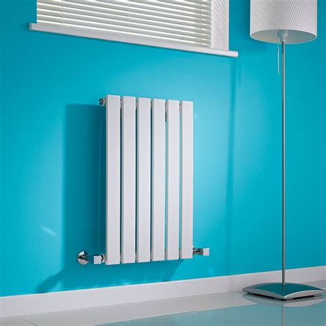 Milano Alpha White Horizontal Single Slim Panel Designer Radiator