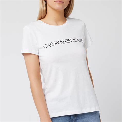 Calvin Klein Institutional Logo Slim Fit T Shirt In White Lyst