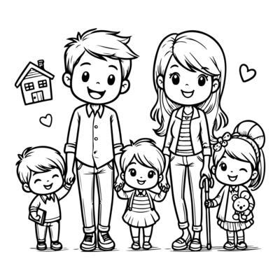 Kids Drawing Family Vector Art, Icons, and Graphics for Free Download