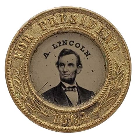 Lincoln Johnson 1864 Ferrotype Campaign Button