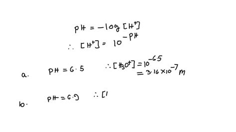 Solved Calculate The Hydrogen Ion Concentration H For Each Of The