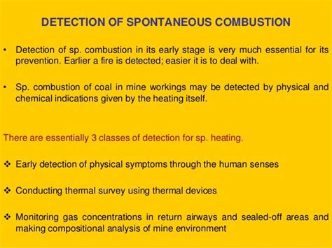 Spontaneous Combustion Of Coal