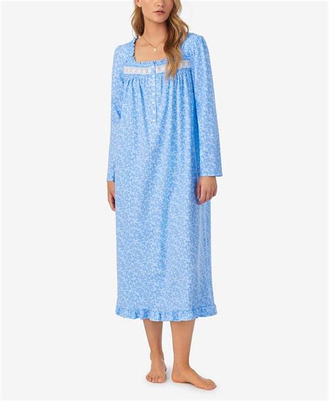 Eileen West Womens Cotton Floral Lace Trim Nightgown Macys