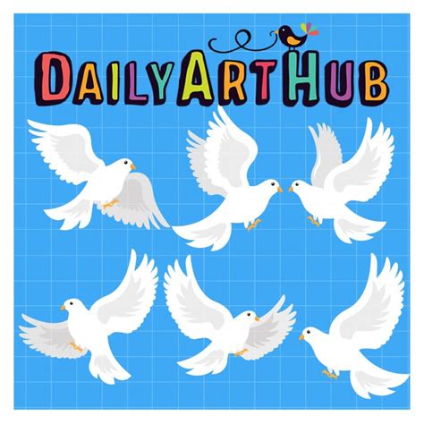 Beautiful Dove Bird Clip Art Set Daily Art Hub Graphics Alphabets