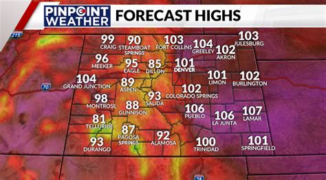 Denver Weather Potential Record Breaking Heat In Store For Pinpoint