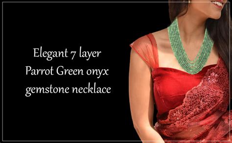 Panaashe Rajasthani Women S Classic Onyx Layer Parrot Green Semi