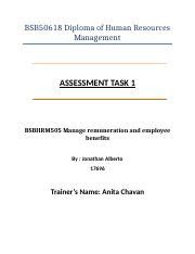 TASK 1 Docx BSB50618 Diploma Of Human Resources Management ASSESSMENT