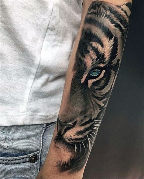 Imposing Tiger Eyes Tattoo Designs For Men