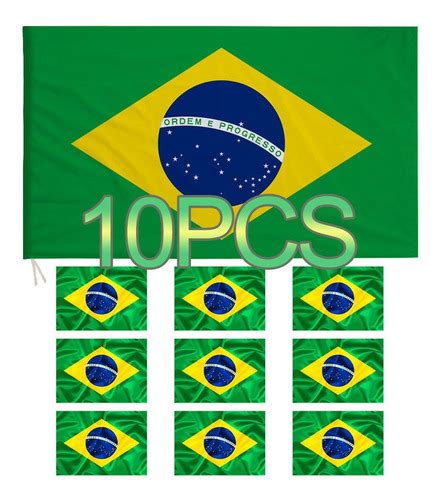 Bandeira Do Brasil Oficial Dupla Face 1 50m 0 90m 10pcs