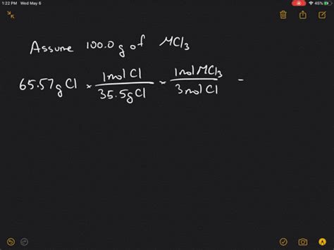 SOLVED A Metal M Forms A Compound With The Formula MCl3 If The