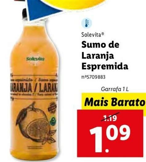 Promo O Solevita Sumo De Laranja Espremida L Em Lidl