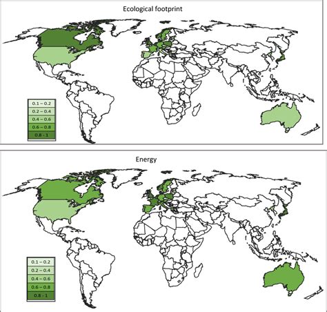 The ecological footprint and energy efficiency spatial distribution map ...