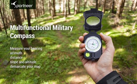 Compass Sportneer Military Compass Hiking Lensatic Sighting Compass