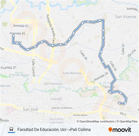 Ruta Tib S Universidad De Costa Rica Horarios Paradas Y Mapas