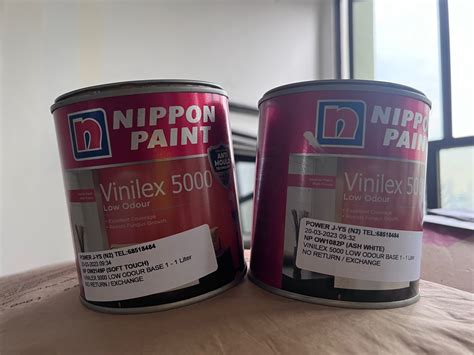 L Nippon Paint Vinilex Left With Lily White Lilac White