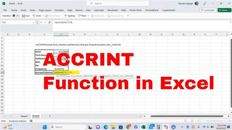 How To Use The ACCRINT Function In Excel To Calculate The Amount Of