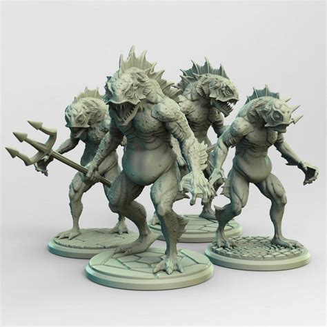 Deep Ones Lovecraft Resin Miniature Set Innsmouth Investigators Series