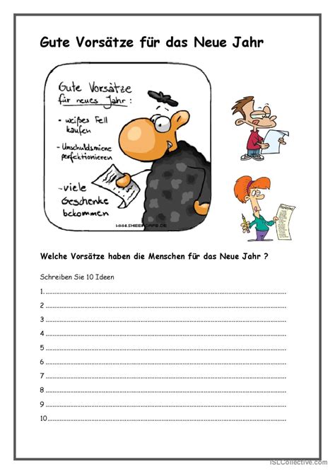 Gute Vors Tze F R Das Neue Jahr Deutsch Daf Arbeitsbl Tter Pdf Doc