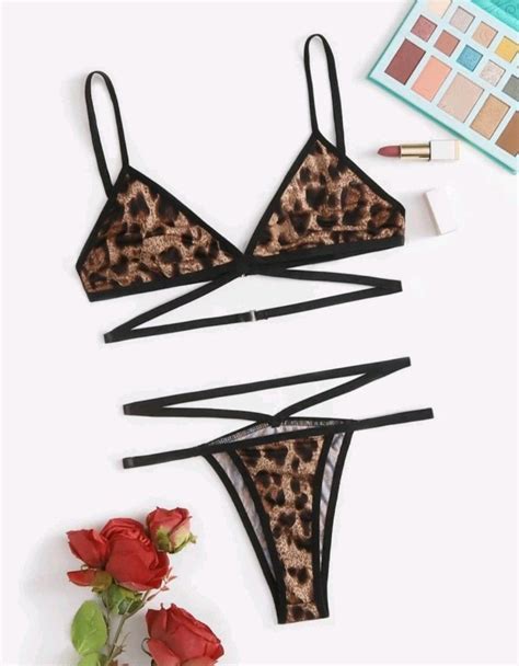 Leopard Print Lingerie Set Women S Fashion Undergarments Loungewear