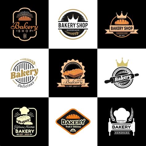 Premium Vector Bakery Logo Vector Design Set