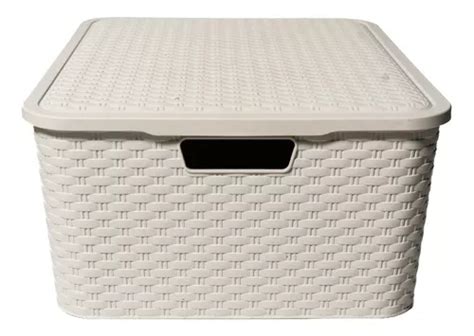 Caja Organizadora Simil Rattan Grande Xl Pack Por 10 U En Venta En