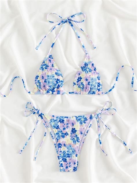 Floral Pattern Smocked Bikini Top Artofit