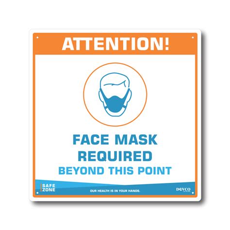 Safe Zone Face Mask Required” Sign Devco Consulting