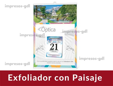 Calendario Exfoliador Con Paisaje Impresos Con Tu Publicidad