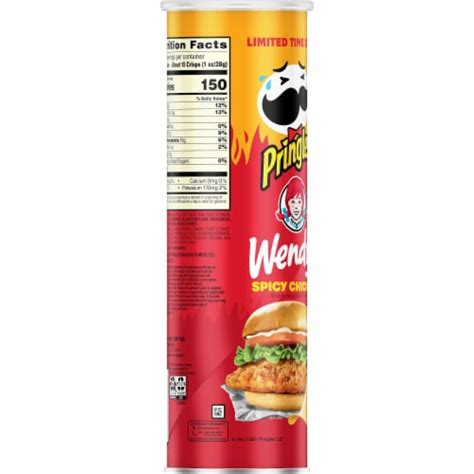 Pringles Wendy S Spicy Chicken Flavored Potato Crisps Chips Oz