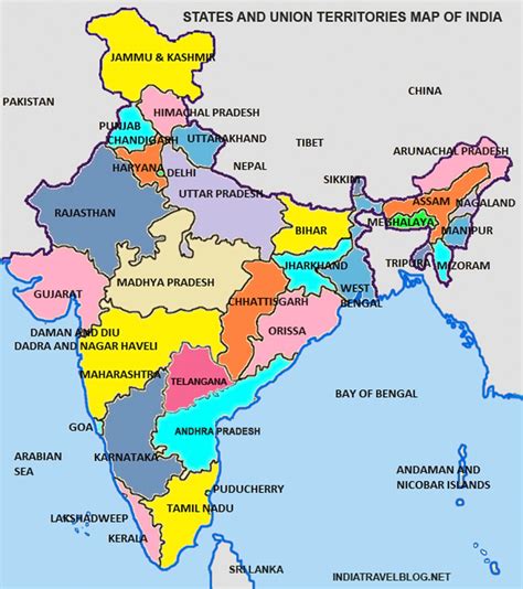 Union Territories Of India Map - Map