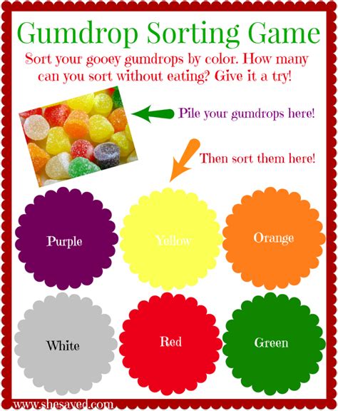 FREE Gumdrop Sorting Game Printable SheSaved Sorting Games Gum