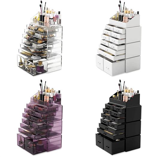 Makeup Cosmetic Organizer Storage With Drawers Display Boxes Clear