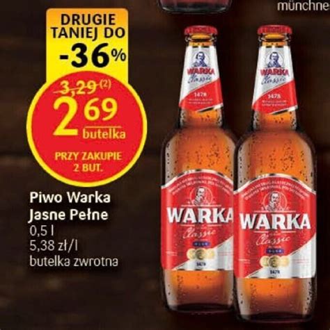 Promocja Piwo Warka Jasne Pełne 0 5l w Delikatesy Centrum