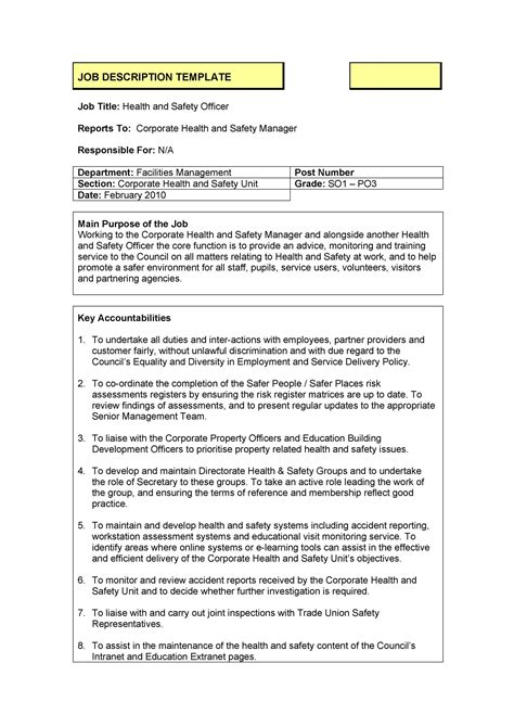 Free Job Description Templates Download